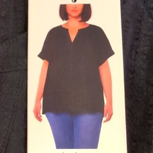 NEW Matty M Textured Cotton Top | Black